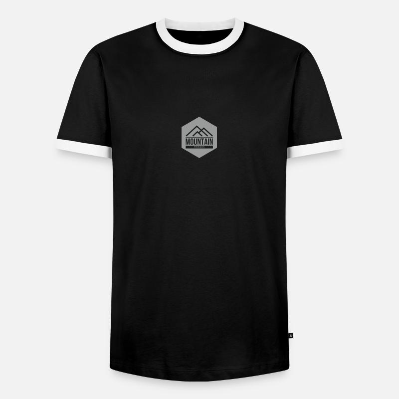 Mountains Grey - Men's Ringer Shirt - black/white