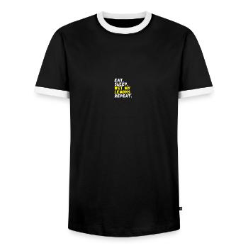 Urban Agriculture Lemon Cultivation - Men's Ringer Shirt - black/white - Front - AI Model Female 172 light (172cm) & AI Model Male 178 light (178cm)