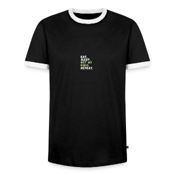 Kiwi Jardinage Amateur Hobby - T-shirt contrasté Homme - noir/blanc - Devant - AI Model Female 172 light (172cm) & AI Model Male 178 light (178cm)