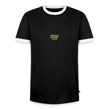 Clerk Birthday Father's Day Anniversary - Men's Ringer Shirt - black/white - Front - AI Model Female 172 light (172cm) & AI Model Male 178 light (178cm)