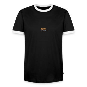 1992 Vintage Meilenstein Retro - Männer Kontrast-T-Shirt - Schwarz/Weiß - Vorne - AI Model Female 172 light (172cm) & AI Model Male 178 light (178cm)