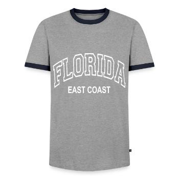 Florida East Coast - Männer Kontrast-T-Shirt - Grau/Navy  - Vorne - AI Model Female 172 light (172cm) & AI Model Male 178 light (178cm)