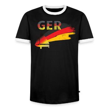 deutschland Segeln - Männer Kontrast-T-Shirt - Schwarz/Weiß - Vorne - AI Model Female 172 light (172cm) & AI Model Male 178 light (178cm)