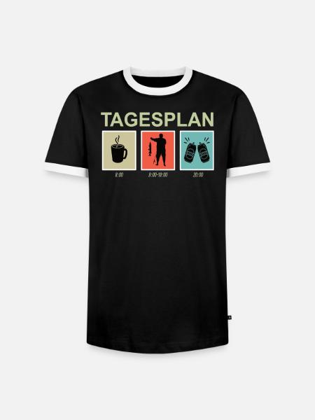 Angler Geschenkidee Hobby Angeln - Männer Kontrast-T-Shirt - Schwarz/Weiß