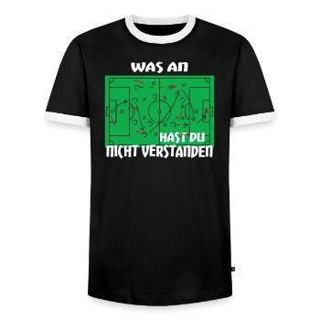 Football Accessories Gift Idea Football Fan - Men's Ringer Shirt - black/white - Front - AI Model Female 172 light (172cm) & AI Model Male 178 light (178cm)