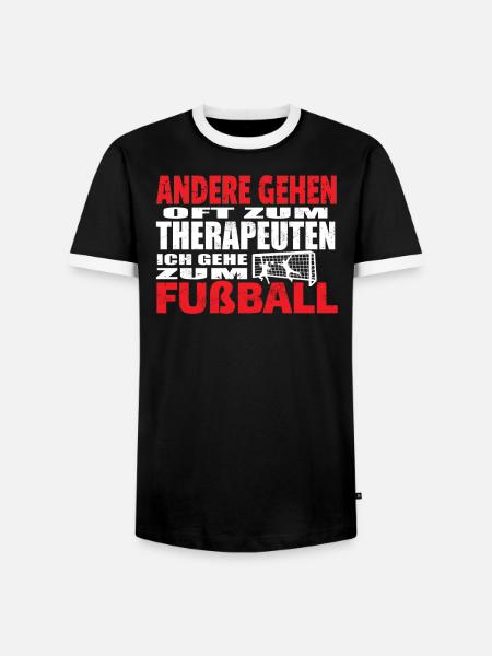 Fußballzubehör Geschenkidee Fußballfan - Männer Kontrast-T-Shirt - Schwarz/Weiß