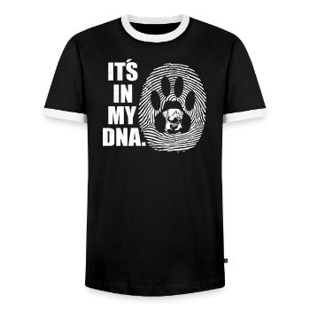 Accessoires pour chiens Rottweiler Propriétaires de chiens - T-shirt contrasté Homme - noir/blanc - Devant - AI Model Female 172 light (172cm) & AI Model Male 178 light (178cm)