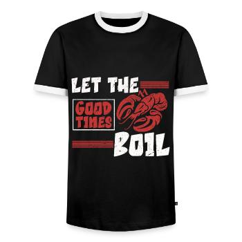 Krebse kochen Lustige Flusskrebse Hummer - Männer Kontrast-T-Shirt - Schwarz/Weiß - Vorne - AI Model Female 172 light (172cm) & AI Model Male 178 light (178cm)
