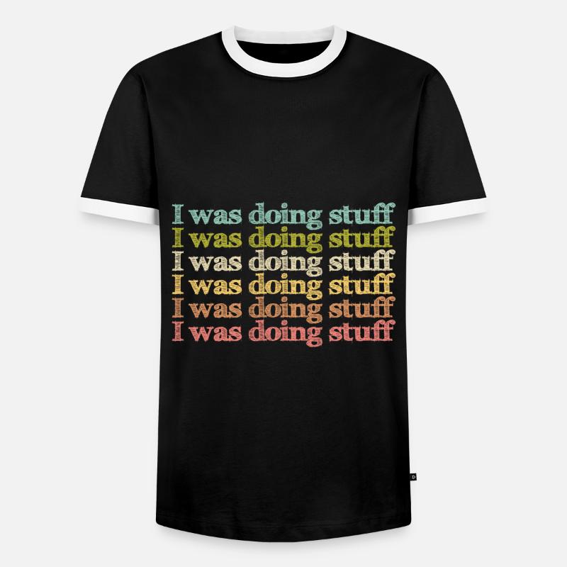 I was doing stuff - Men's Ringer Shirt - black/white