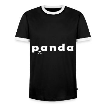 Panda - Männer Kontrast-T-Shirt - Schwarz/Weiß - Vorne - AI Model Female 172 light (172cm) & AI Model Male 178 light (178cm)