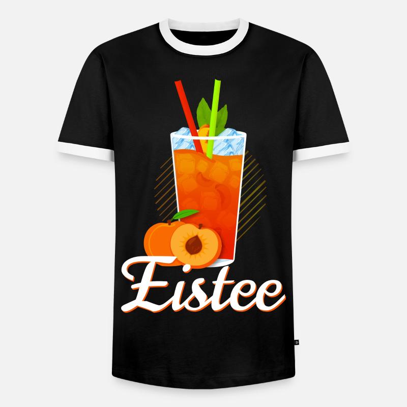 Eistee Pfirsich Design Tee - Männer Kontrast-T-Shirt - Schwarz/Weiß