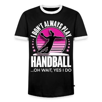 Handballeur handballeur - T-shirt contrasté Homme - noir/blanc - Devant - AI Model Female 172 light (172cm) & AI Model Male 178 light (178cm)