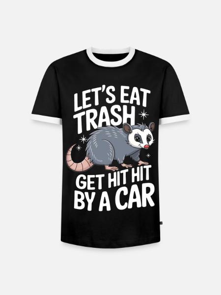 Opossum Possum Tier - Männer Kontrast-T-Shirt - Schwarz/Weiß