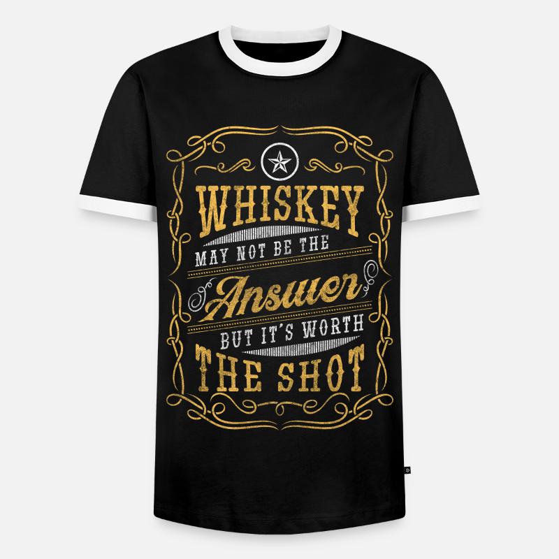 Alcohol Drinker Bartender Scotch - Men's Ringer Shirt - black/white