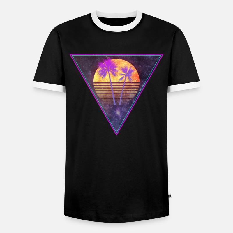 triangle black - Männer Kontrast-T-Shirt - Schwarz/Weiß