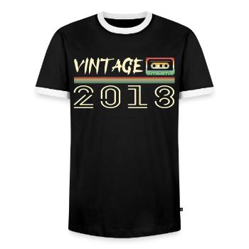2018 Original 2018 Retro Geburtstagsgeschenk 2018 - Männer Kontrast-T-Shirt - Schwarz/Weiß - Vorne - AI Model Female 172 light (172cm) & AI Model Male 178 light (178cm)