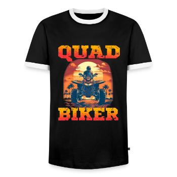 Quad Biker für einen Quadbiker Quad Fahrer - Männer Kontrast-T-Shirt - Schwarz/Weiß - Vorne - AI Model Female 172 light (172cm) & AI Model Male 178 light (178cm)