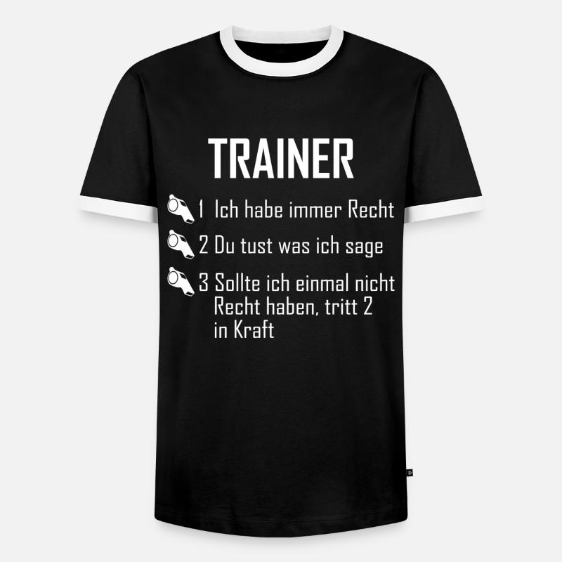 Trainer - Männer Kontrast-T-Shirt - Schwarz/Weiß