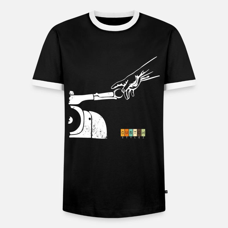 Schwalbefahrer - Simson Schwalbe DDR - Männer Kontrast-T-Shirt - Schwarz/Weiß