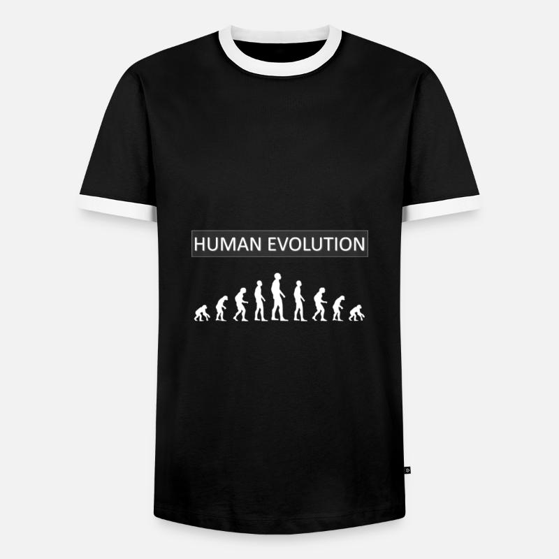 Human Evolution Funny - Men's Ringer Shirt - black/white