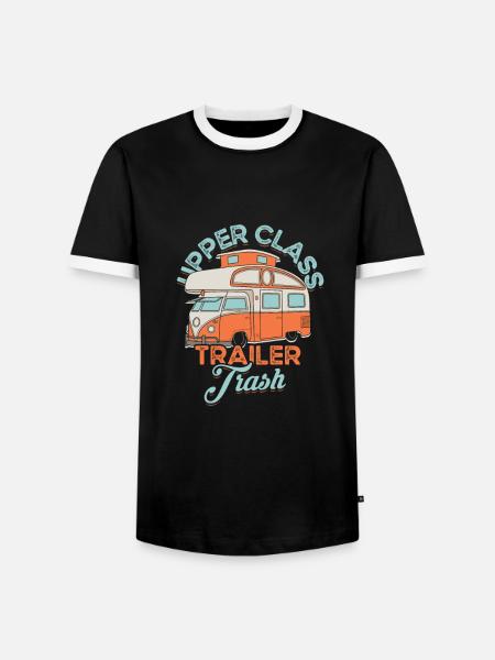 Oberklasse-Anhänger-Trash – Campingpark - Männer Kontrast-T-Shirt - Schwarz/Weiß