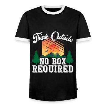 Penser à l’extérieur Aucune case requise - Randonnée en plein air - T-shirt contrasté Homme - noir/blanc - Devant - AI Model Female 172 light (172cm) & AI Model Male 178 light (178cm)