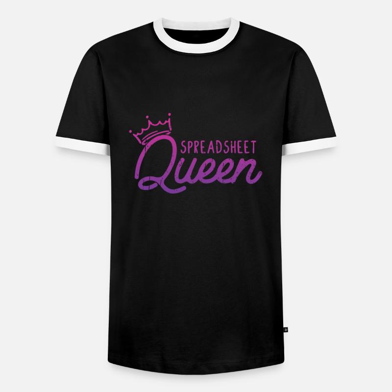 Spreadsheet Queen - Datencode - Männer Kontrast-T-Shirt - Schwarz/Weiß