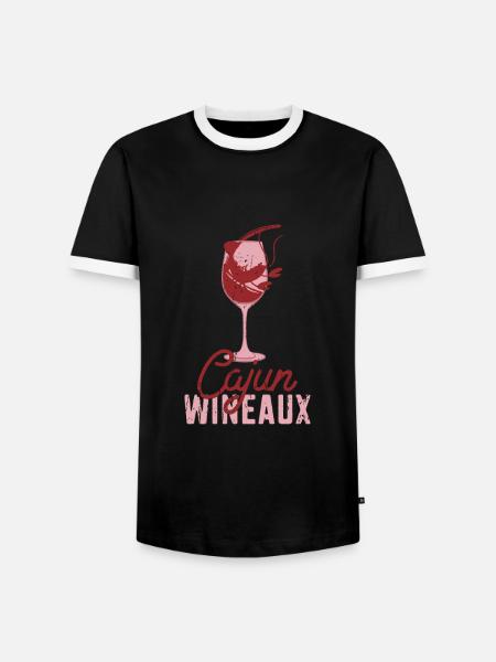 Cajun Wineaux - Krustentier - Männer Kontrast-T-Shirt - Schwarz/Weiß