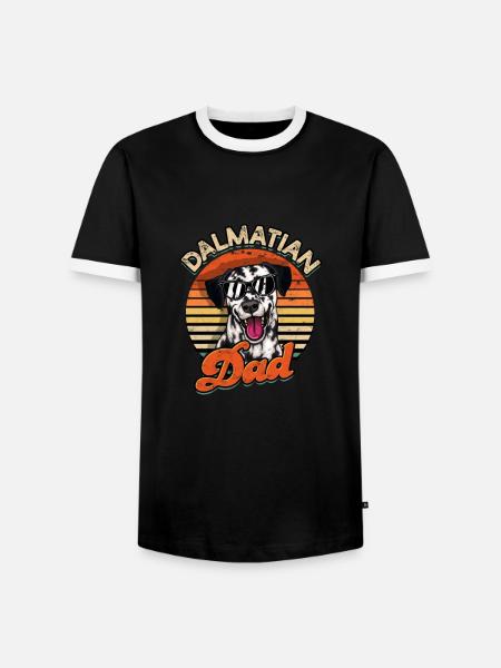 Dalmatinischer Vater - woof - Männer Kontrast-T-Shirt - Schwarz/Weiß