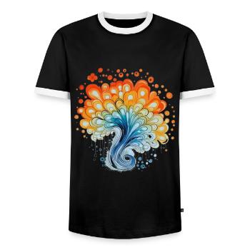 Éclaboussures d’aquarelle colorées - T-shirt contrasté Homme - noir/blanc - Devant - AI Model Female 172 light (172cm) & AI Model Male 178 light (178cm)