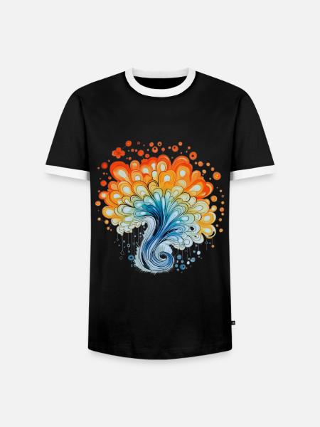 Bunter Wasserfarben Spritzer - Männer Kontrast-T-Shirt - Schwarz/Weiß