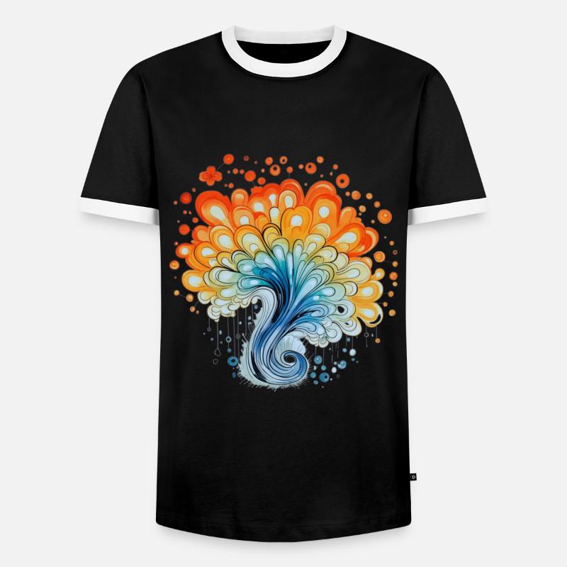 Bunter Wasserfarben Spritzer - Männer Kontrast-T-Shirt - Schwarz/Weiß