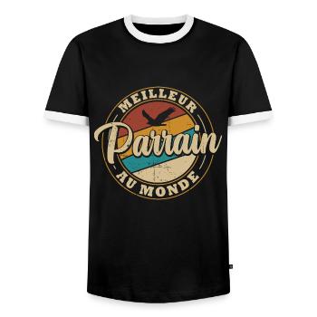 Meilleur parrain au monde - T-shirt contrasté Homme - noir/blanc - Devant - AI Model Female 172 light (172cm) & AI Model Male 178 light (178cm)