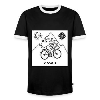 Albert Hofmann LSD 1943 Black & White - Men's Ringer Shirt - black/white - Front - AI Model Female 172 light (172cm) & AI Model Male 178 light (178cm)