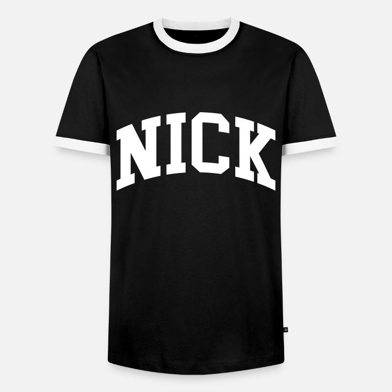 Nick - Männer Kontrast-T-Shirt - Schwarz/Weiß