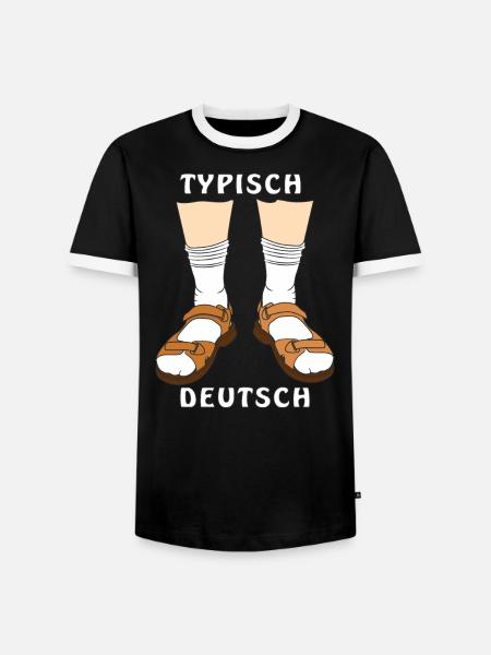 TYPISCH DEUTSCH - Männer Kontrast-T-Shirt - Schwarz/Weiß