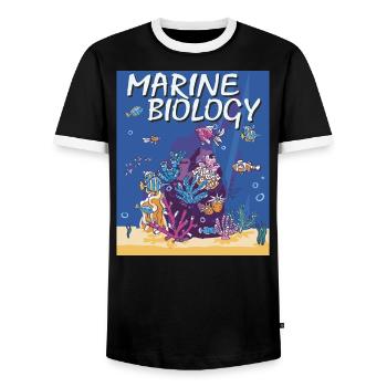 BIOLOGIE MARINE - T-shirt contrasté Homme - noir/blanc - Devant - AI Model Female 172 light (172cm) & AI Model Male 178 light (178cm)