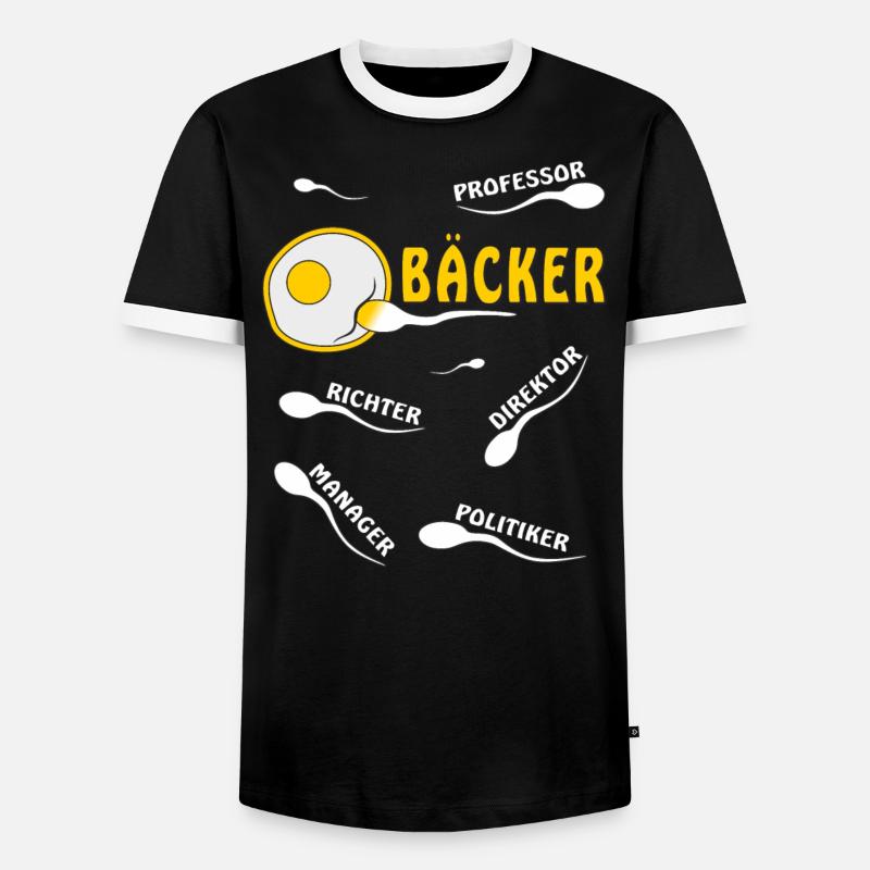 BAKER - Men's Ringer Shirt - black/white