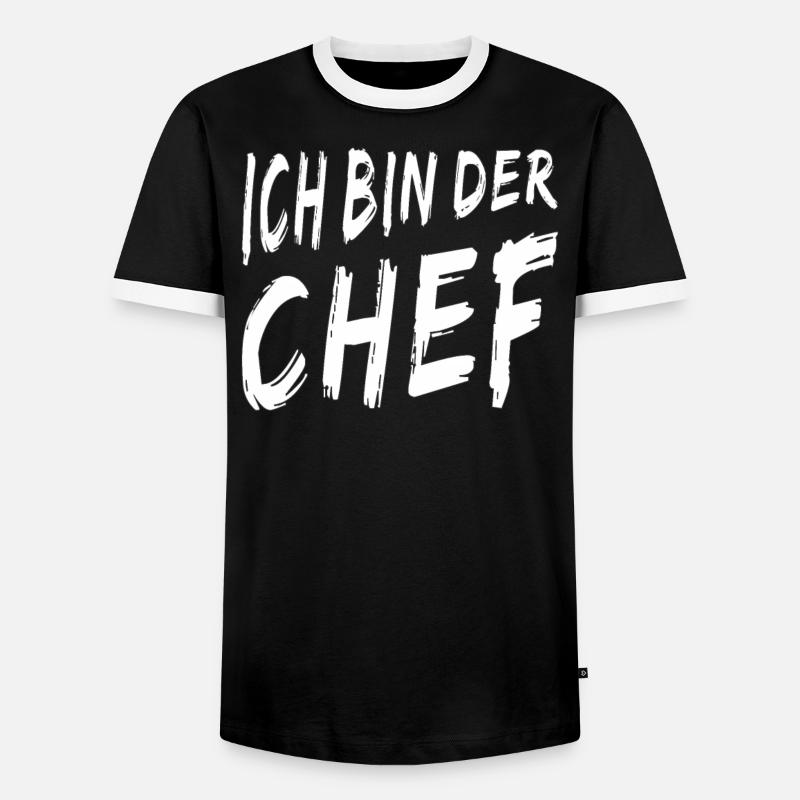 ICH BIN DER CHEF - Männer Kontrast-T-Shirt - Schwarz/Weiß