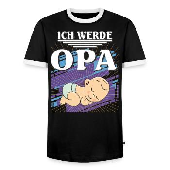 ICH WERDE OPA - Männer Kontrast-T-Shirt - Schwarz/Weiß - Vorne - AI Model Female 172 light (172cm) & AI Model Male 178 light (178cm)