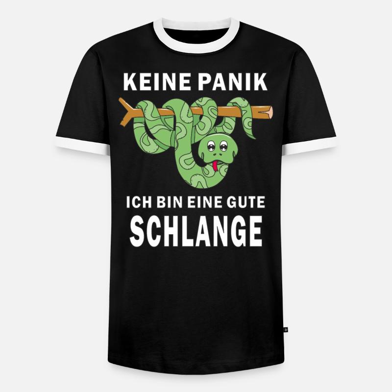 BIN EINE GUTE SCHLANGE - Männer Kontrast-T-Shirt - Schwarz/Weiß
