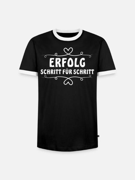 Erfolg, Schritt für Schritt - Männer Kontrast-T-Shirt - Schwarz/Weiß