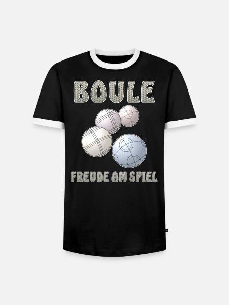 BOULE FREUDE AM SPIEL - Männer Kontrast-T-Shirt - Schwarz/Weiß
