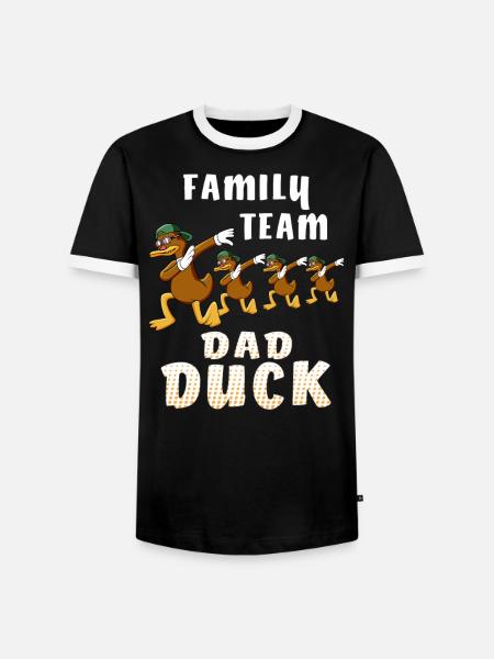 FAMILY TEAM DAD DUCK - Men's Ringer Shirt - black/white