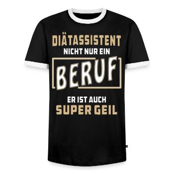 DiÄTASSISTENT NICHT NUR EIN BERUF - Männer Kontrast-T-Shirt - Schwarz/Weiß - Vorne - AI Model Female 172 light (172cm) & AI Model Male 178 light (178cm)