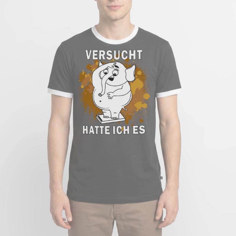 J’AVAIS ESSAYÉ DE PERDRE DU POIDS T-shirt contrasté Homme