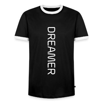 Dreamer - Men's Ringer Shirt - black/white - Front - AI Model Female 172 light (172cm) & AI Model Male 178 light (178cm)