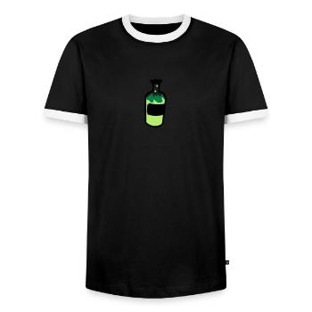 alkohol - Männer Kontrast-T-Shirt - Schwarz/Weiß - Vorne - AI Model Female 172 light (172cm) & AI Model Male 178 light (178cm)