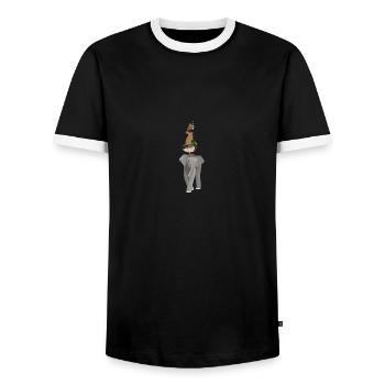 Elephant Duck Rabbit Robin Funny Animals - Men's Ringer Shirt - black/white - Front - AI Model Female 172 light (172cm) & AI Model Male 178 light (178cm)