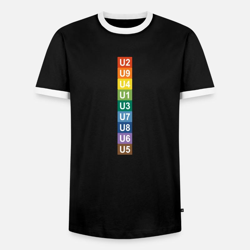 U-Bahn Regenbogen Berlin - Männer Kontrast-T-Shirt - Schwarz/Weiß